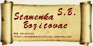 Stamenka Bozitovac vizit kartica